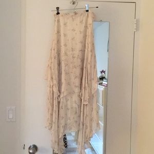 LoveShackFancy silk floral tiered Alex skirt XS